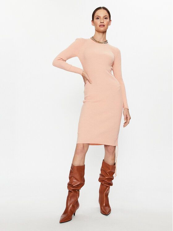 DeeZee DeeZee Sukienka dzianinowa Isabella 14883 Różowy Slim Fit