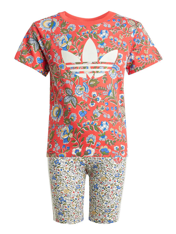 adidas adidas Set majica i hlače Liberty London JV7721 Crvena Slim Fit