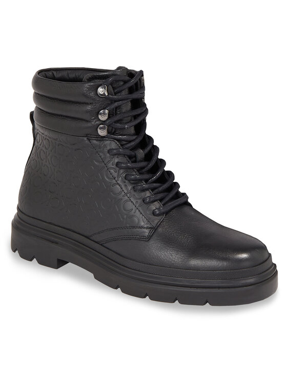 Calvin Klein Zimski škornji Combat Boot Mono HM0HM01211 Črna