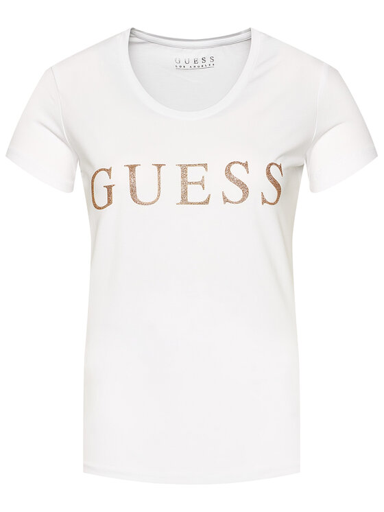 Guess Guess Marškinėliai Angelika W0YI0L J1300 Balta Slim Fit