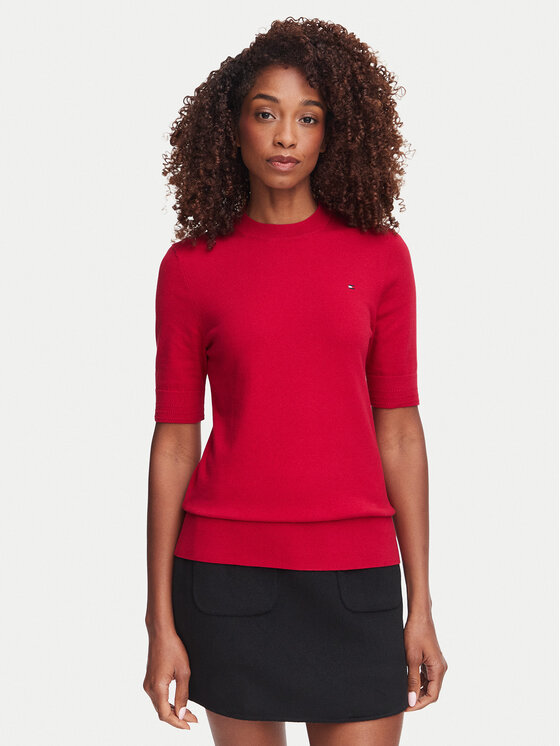 Tommy Hilfiger Tommy Hilfiger Tricou WW0WW49705 Roșu Slim Fit