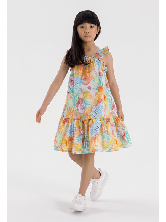 MINOTI Sukienka codzienna, rozmiar 110/116, Pomarańczowa, 22dress55