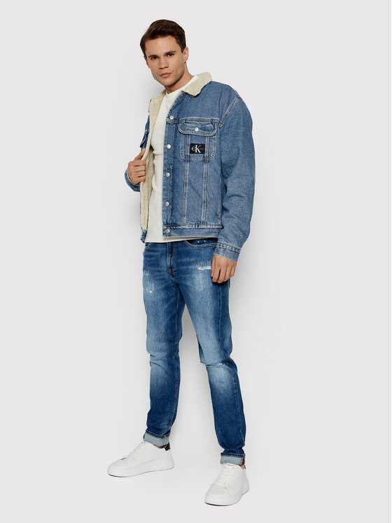 Calvin Klein Jeans Džinsinė striukė J30J319052 Mėlyna Regular Fit •  Modivo.lt