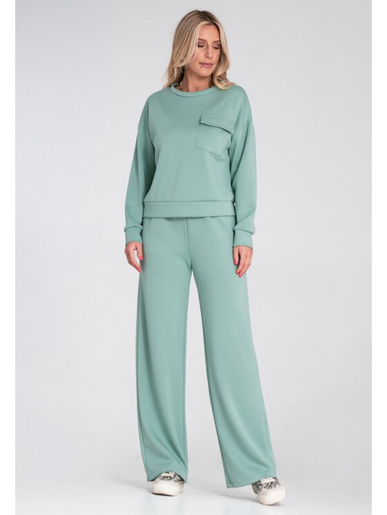 FIGL FIGL Mikina M1202 Zelená Regular Fit