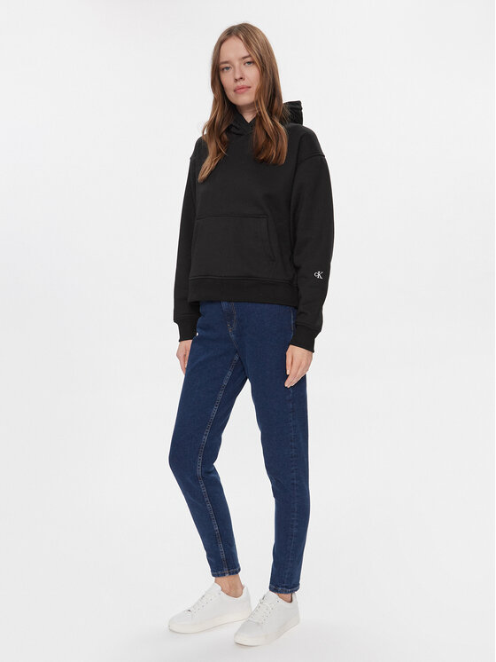 Calvin Klein Jeans Calvin Klein Jeans Pulóver Back Bold Monologo Hoodie J20J222895 Fekete Regular Fit