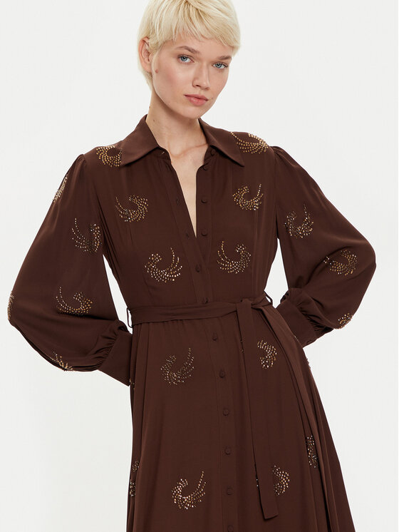 PINKO PINKO Srajčna obleka 104432 A289 Rjava Regular Fit