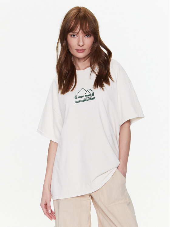 BDG Urban Outfitters Majica BDG MOUNT RAINER DAD T 76505437 Écru Oversize