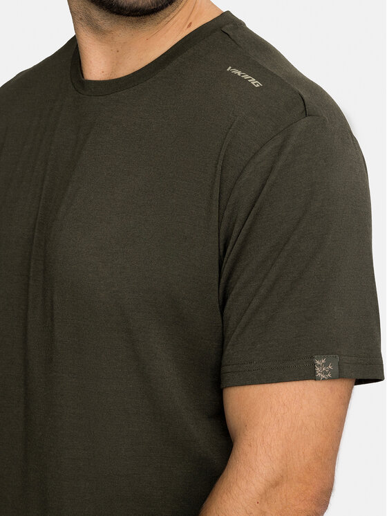 Viking Viking T-Shirt Lenta Bamboo Light Man Zielony ciemny Regular Fit