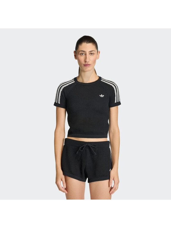 adidas adidas T-shirt Knitted Crochet Tee KC6481 Nero Regular Fit