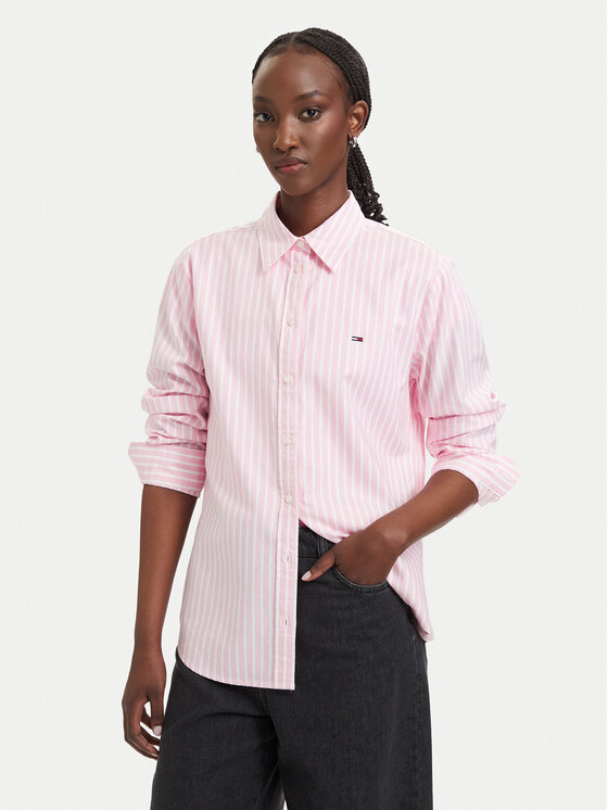 Tommy Jeans Cămașă DW0DW19890 Roz deschis Regular Fit