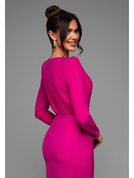 Ombre Ombre Sukienka wieczorowa LA-OM-DLR027 Różowy Regular Fit