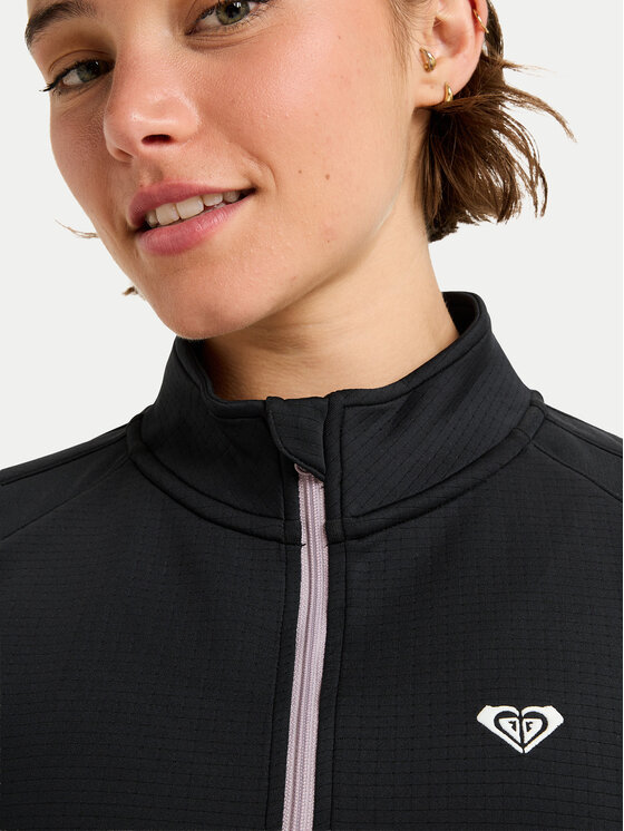 Roxy Roxy Športna majica Waves Of Warmth Tech Top ERJFT05033 Črna Regular Fit