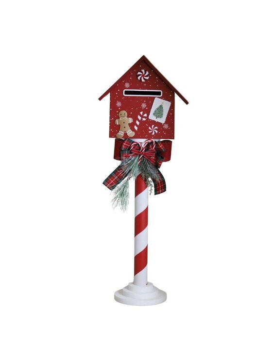 MIAhome MIAhome Figurka Skrzynka na listy świąteczna MDF 74 cm Czerwony