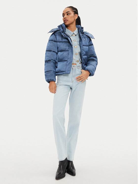 Calvin Klein Jeans Calvin Klein Jeans Winterjacke Shiny Monologo J20J224616 Blau Regular Fit