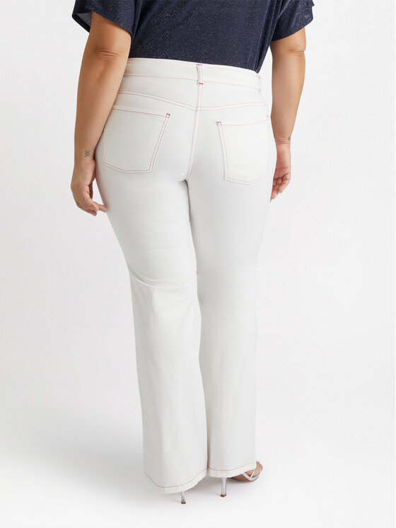 Fiorella Rubino Fiorella Rubino Spodnie materiałowe P003T005062N011 Biały Flare Fit