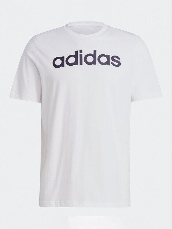 adidas adidas Tričko Essentials Single Jersey Linear Embroidered Logo T-Shirt IC9276 Biela Regular Fit
