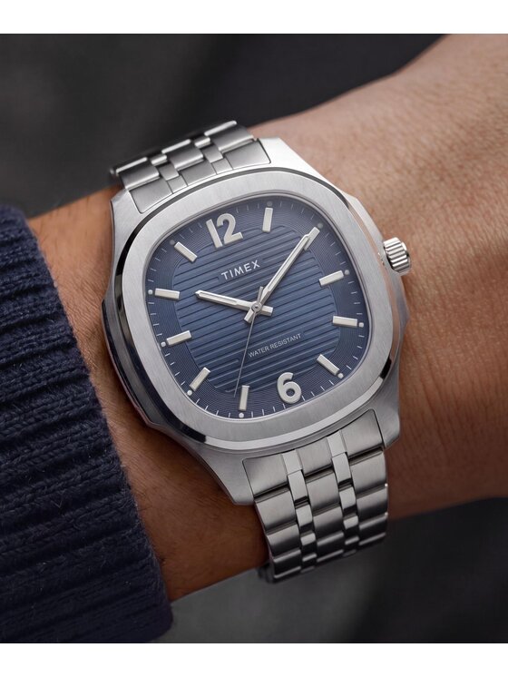Timex Timex Zegarek TW2Y91500 Srebrny