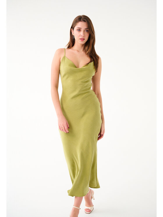 Leimann Leimann Sukienka koktajlowa Claudia Zielony Slim Fit