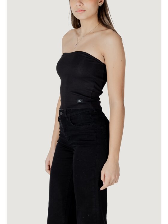 Calvin Klein Jeans Calvin Klein Jeans T-shirt WOVEN LABEL RIB Nero Rib Fit