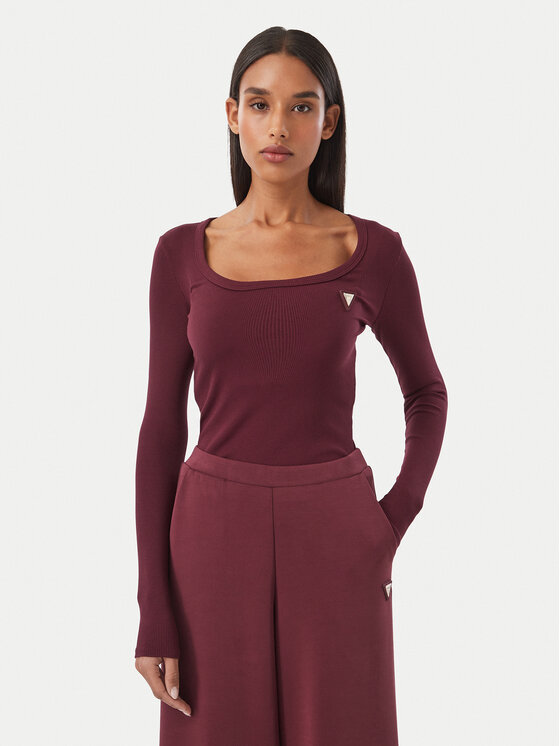 Guess Guess Blusa V4BP07 K8RT2 Bordeaux Slim Fit