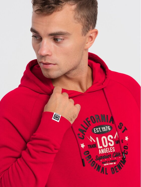 Ombre Ombre Mikina OM-SSPS-0151 Červená Regular Fit