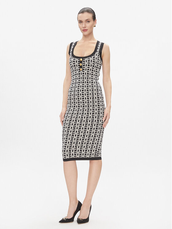 Elisabetta Franchi Vestito di maglia AM 55Z 41E2 V460 Nero Slim Fit