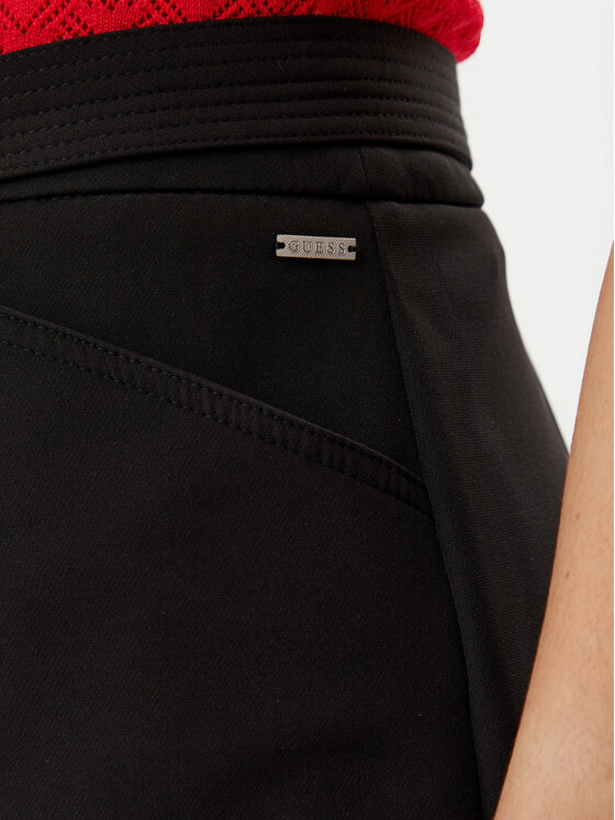 Guess Guess Pantalon scurți din material W5GD0I WH9Y2 Negru Loose Fit