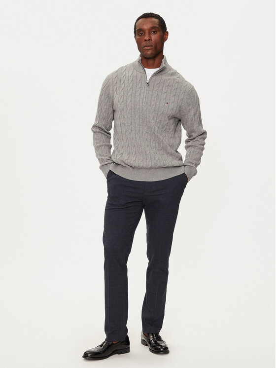 Tommy Hilfiger Tommy Hilfiger Pulover Classic MW0MW36532 Gri Regular Fit