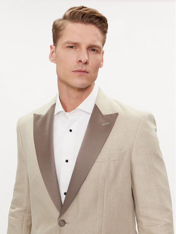 BOSS Boss Garnitur H-Huge-Tux-242 50514661 Beżowy Slim Fit