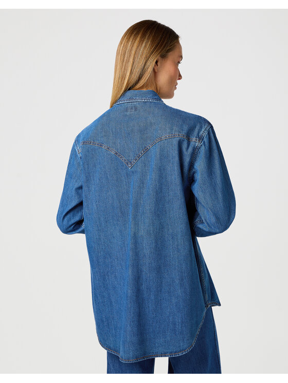 Wrangler Wrangler Koszula jeansowa LOOSE SHIRT 112362847 Niebieski Relaxed Fit
