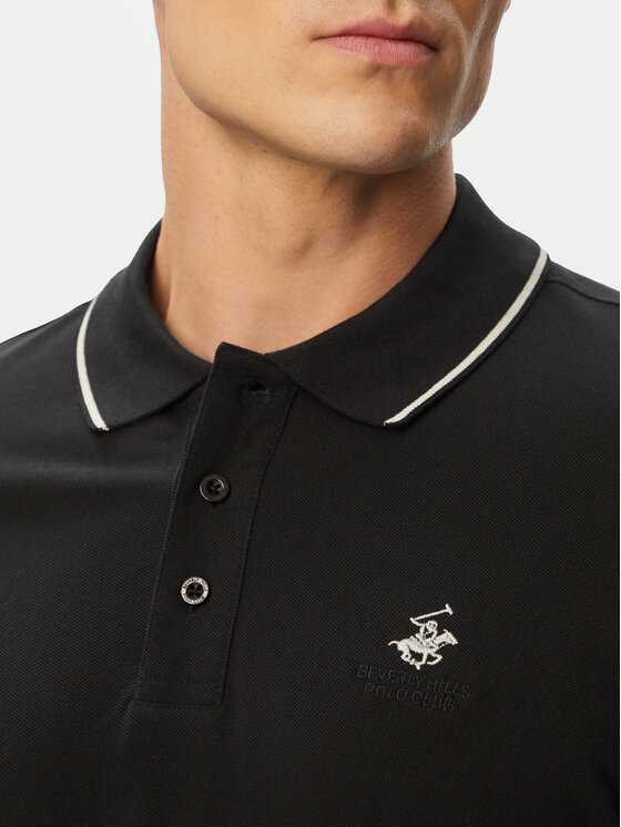 Beverly Hills Polo Club Beverly Hills Polo Club Polo P-SS26M-P42561 Czarny Regular Fit