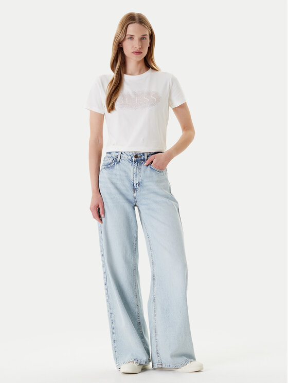 Guess Guess Marškinėliai V5YI08 J1314 Balta Regular Fit