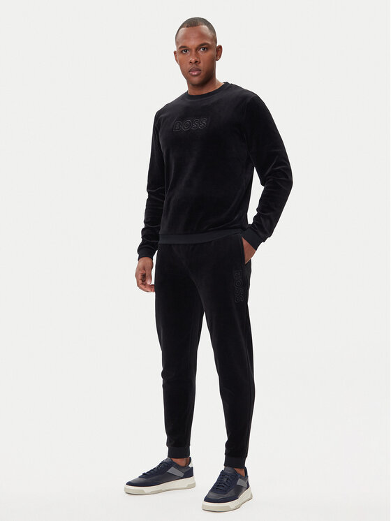 BOSS BOSS Donji dio trenerke Velour 50550635 Crna Regular Fit