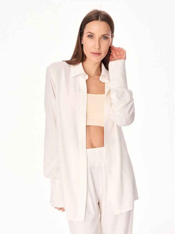 MANDRAGORA MANDRAGORA Koszula Ora Écru Loose Fit