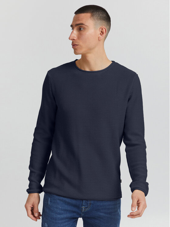 Solid Sveter 21104152 Tmavomodrá Regular Fit