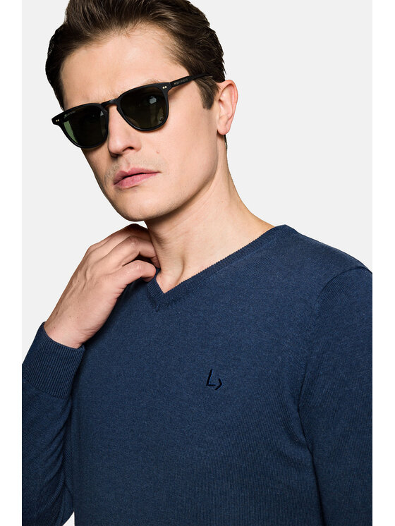 Lancerto Lancerto Sweter Harrison SW073123000001 Granatowy Regular Fit