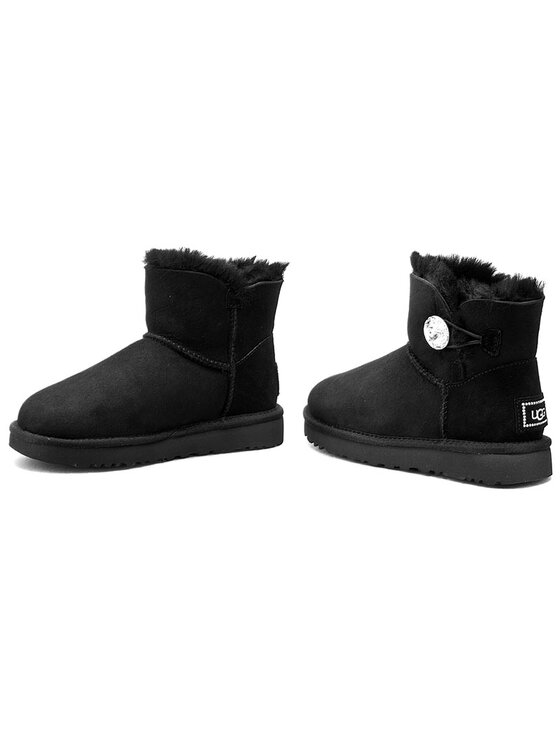 Ugg Ugg Снігоходи W Mini Bailey Button Bling 1016554 Чорний