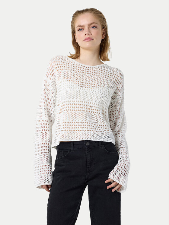 Noisy May Sveter Laika 27029389 Biela Regular Fit