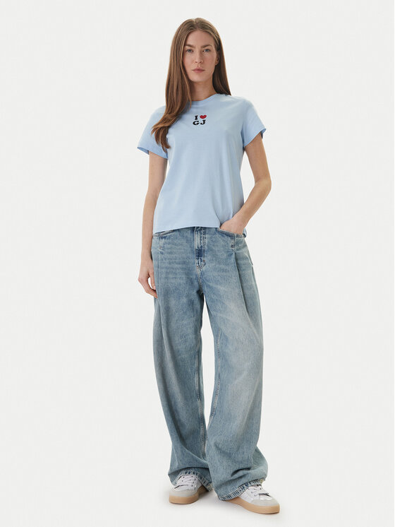 Guess Jeans Guess Jeans Тишърт W6GI45 K8HM0 Светлосиньо Regular Fit