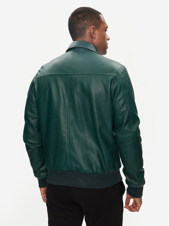 Serge Pariente Serge Pariente Lederjacke Amos Grün Regular Fit