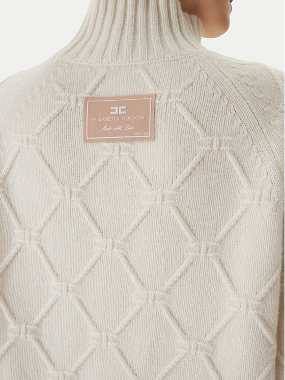 Elisabetta Franchi Elisabetta Franchi Пуловер MK-55T-57E2 Бял Regular Fit