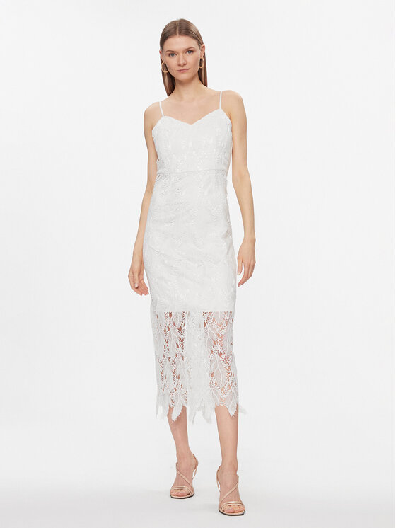 YAS YAS Φόρεμα κοκτέιλ Toni 26032058 Λευκό Regular Fit