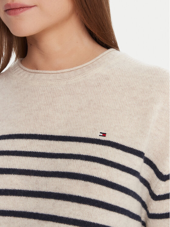 Tommy Hilfiger Tommy Hilfiger Sweater WW0WW46438 Ekru Regular Fit