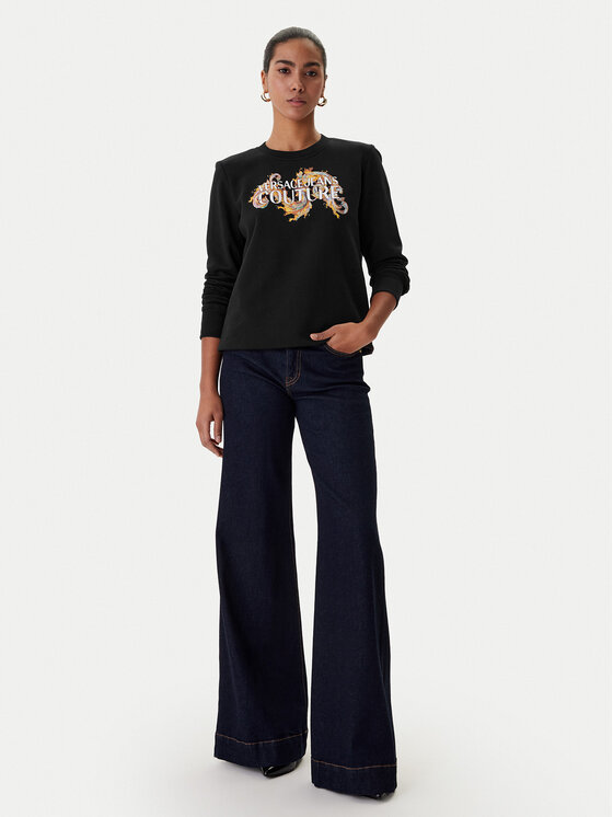 Versace Jeans Couture Versace Jeans Couture Džemperis ar kapuci 80HAIE02 CF00E Melns Regular Fit