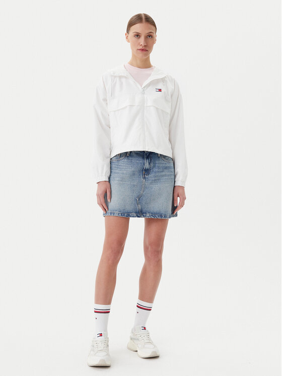Tommy Jeans Tommy Jeans Větrovka Essential DW0DW20672 Bílá Relaxed Fit