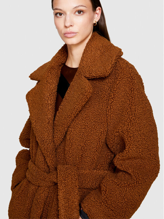 Sisley Sisley Παλτό μεταβατικό 2XFQLN033 Καφέ Comfort Fit