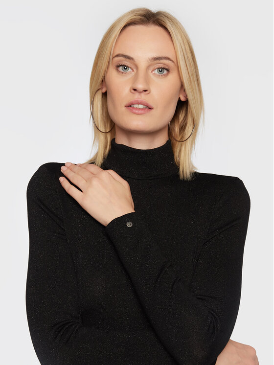 Nissa Nissa Rollkragenpullover TOP13587 Schwarz Regular Fit