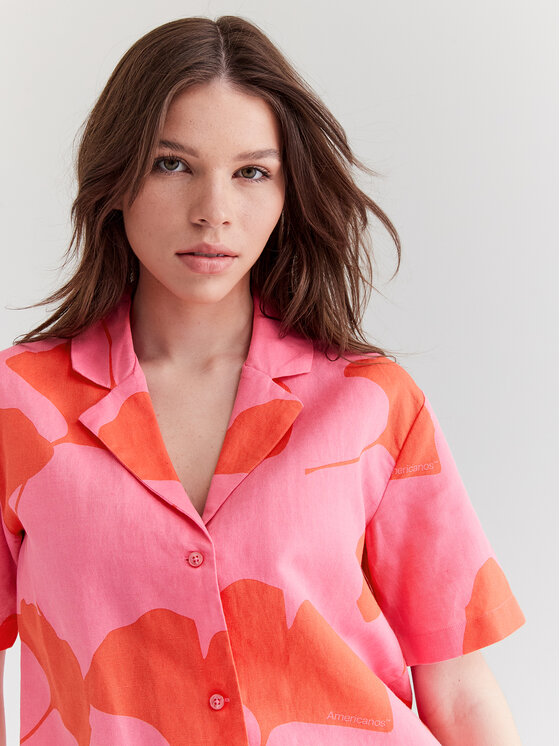 Americanos Americanos Camicia Resort Monterrey Rosa Relaxed Fit