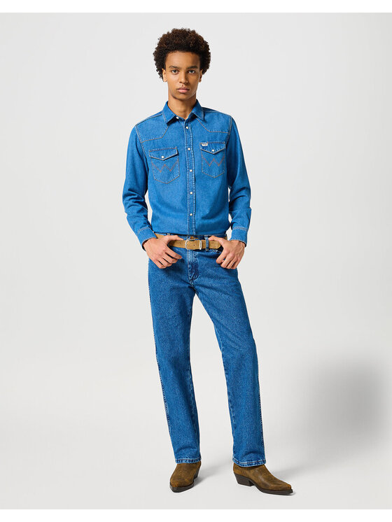 Wrangler Wrangler Camicia WESTERN SHIRT Blu Regular Fit