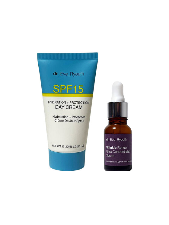 dr. Eve Ryouth dr. Eve Ryouth SPF15 Nawilżający + Ochronny krem ​​na 30 ml + serum przeciwzmarszczkowe 15 ml Krem na dzień